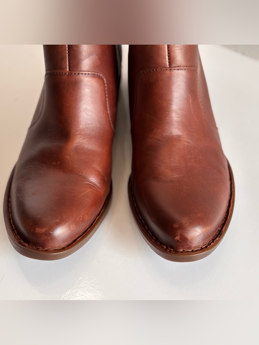 Born Kerri Ankle Booties Women's Sz 10M Brown Leather Comfort Back Zip Round Toe - Picture 11 of 15